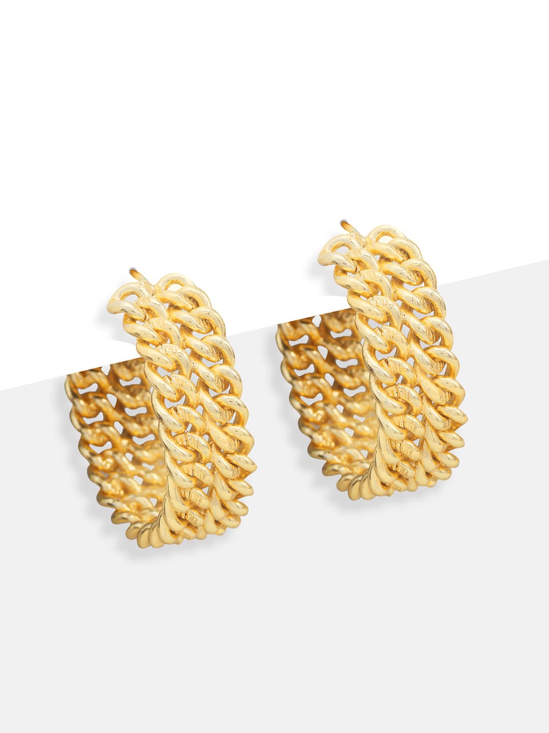 

Tipsyfly Women Gold-Plated Circular Hoop Earrings