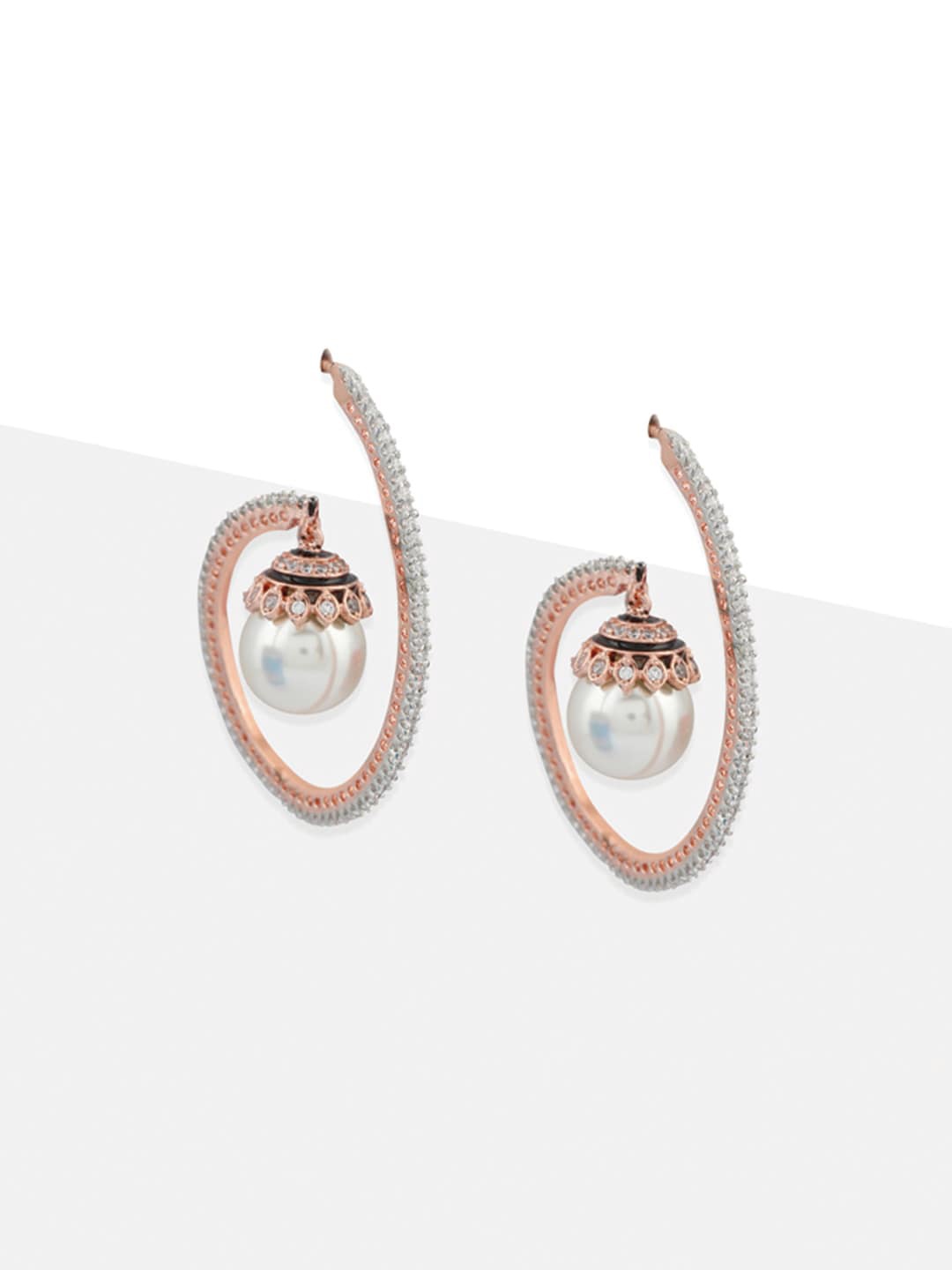 

Tipsyfly Contemporary Half Hoop Earrings, Rose gold