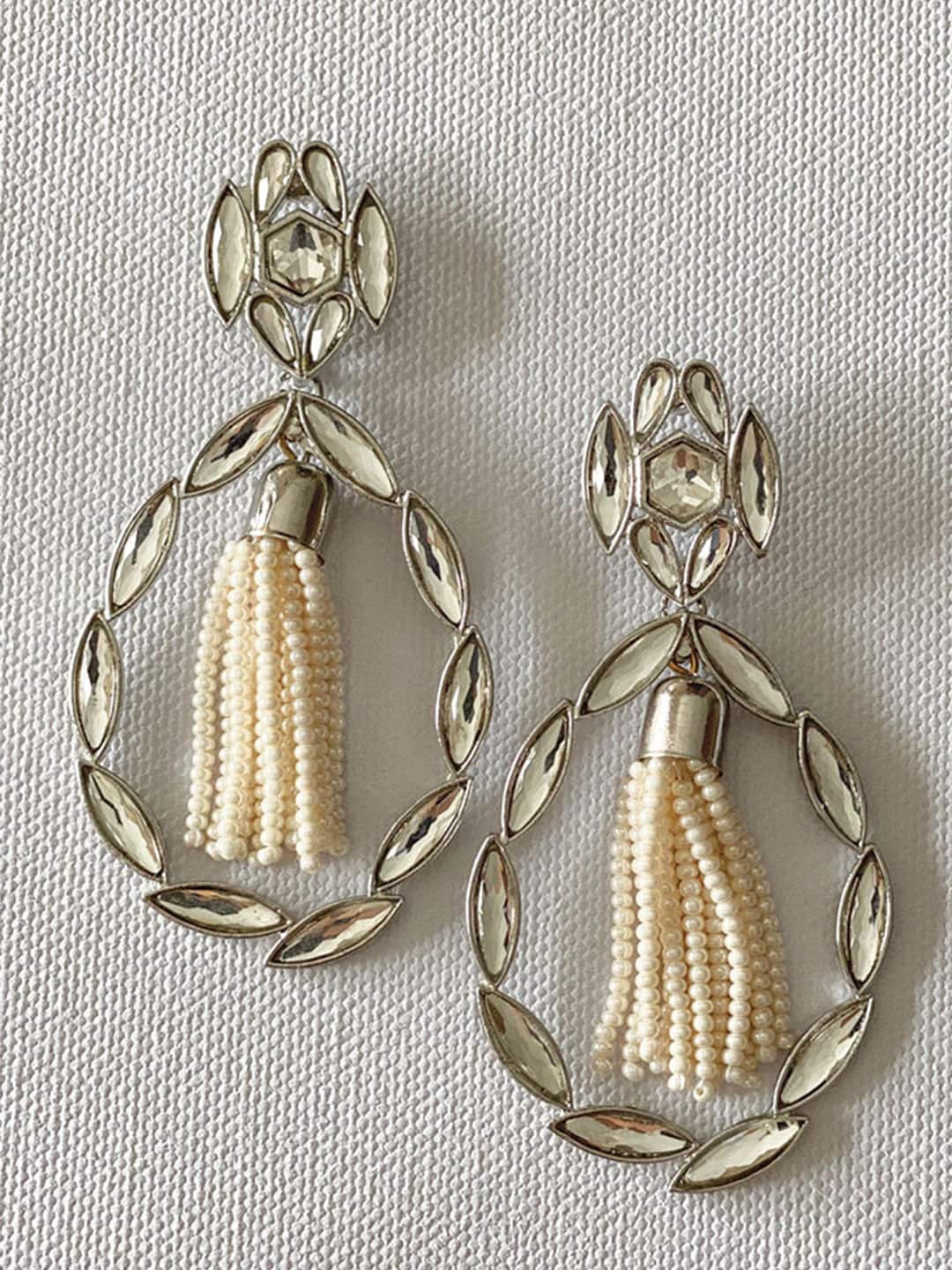

Tipsyfly Contemporary Drop Earrings, Beige