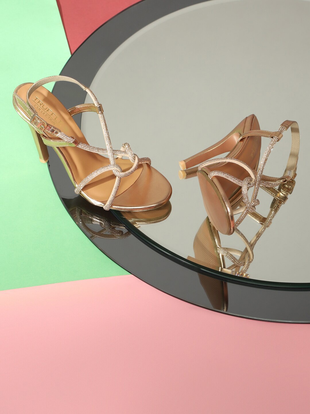 

Truffle Collection Embellished Wedge Heels, Rose