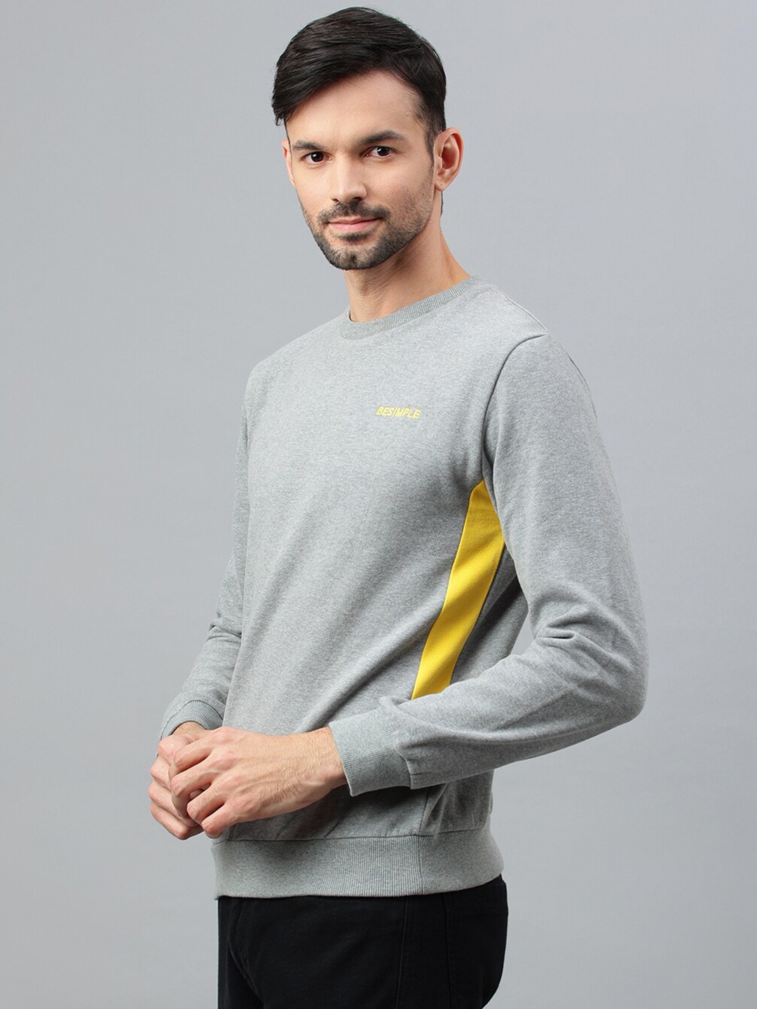 

BESIMPLE Round Neck Sweatshirt, Grey