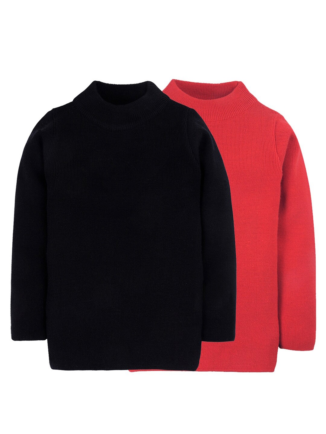 

RVK Kids Pack Of 2 Turtle Neck Pullover Sweater, Black
