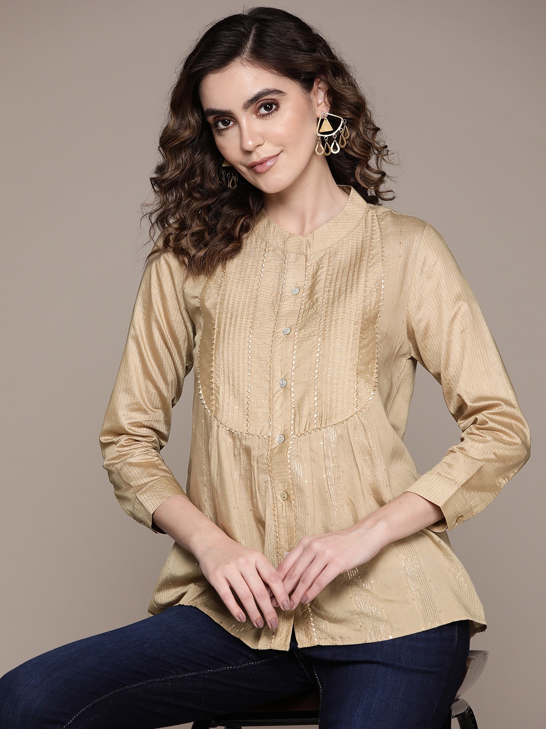 

aarke Ritu Kumar Gotta Patti Kurti, Beige