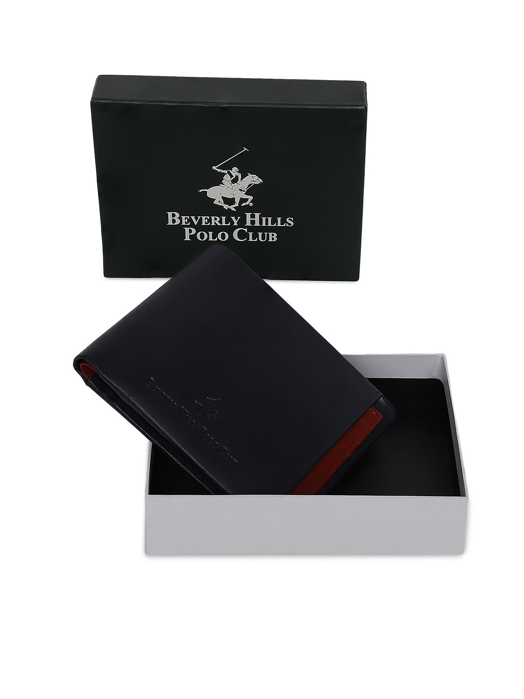 

Beverly Hills Polo Club Men Two Fold Wallet with Card Holder, Navy blue