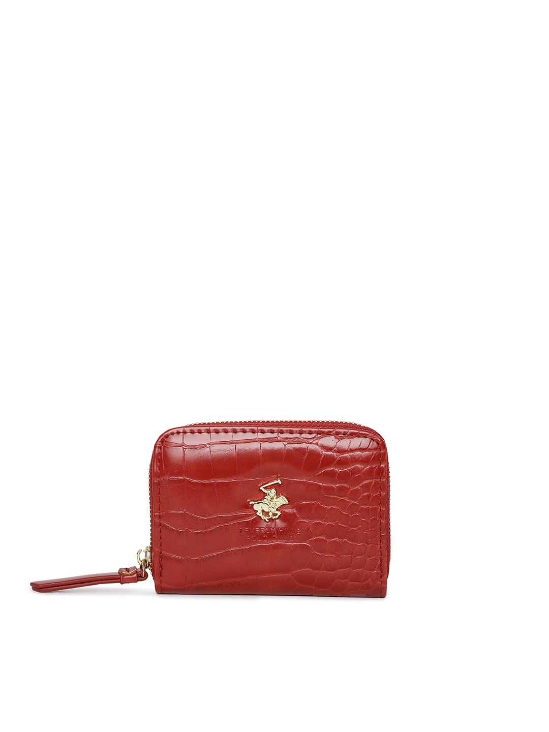 

Beverly Hills Polo Club Woman Textured Zip Around Wallet, Burgundy