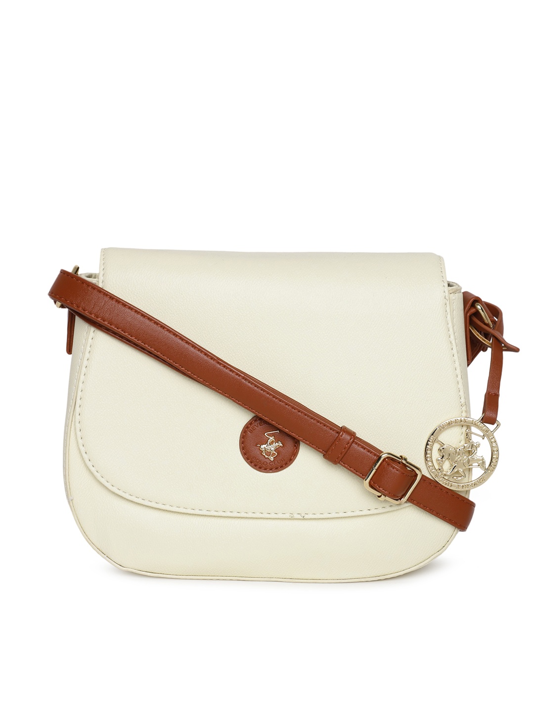 

Beverly Hills Polo Club Sling Bag with Adjustable Strap, Beige