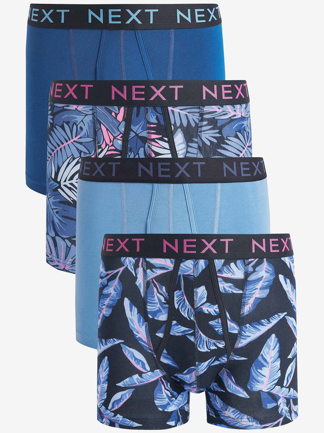

NEXT Men Pack Of 4 Printed Trunks- U86526, Blue