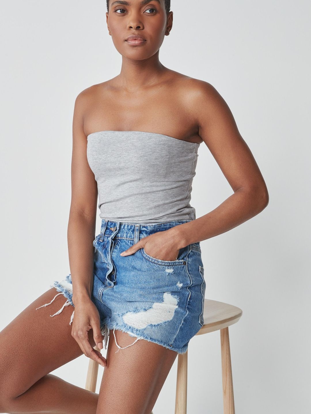 

NEXT Women Off-Shoulder Tube Top, Grey