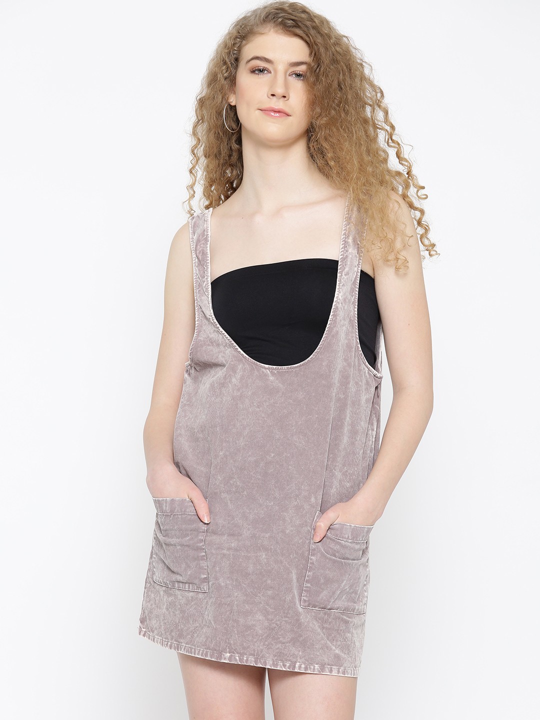

FOREVER 21 Women Grey Solid A-Line Dress