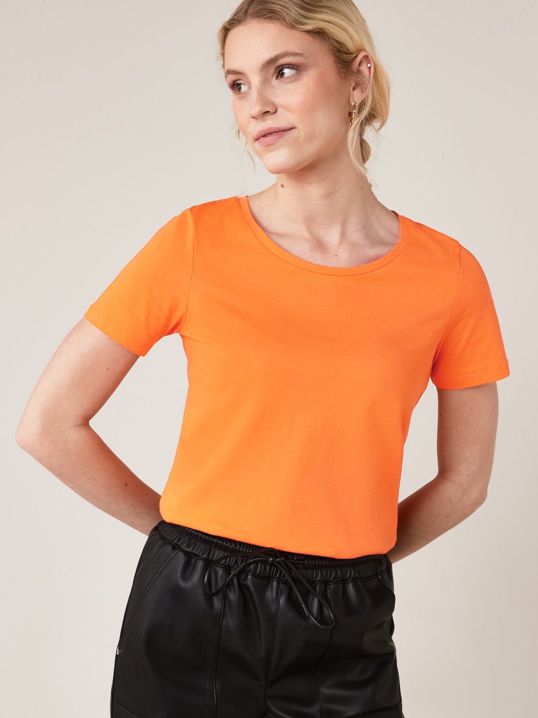 

NEXT Crew Neck Pure Cotton T-shirt, Orange