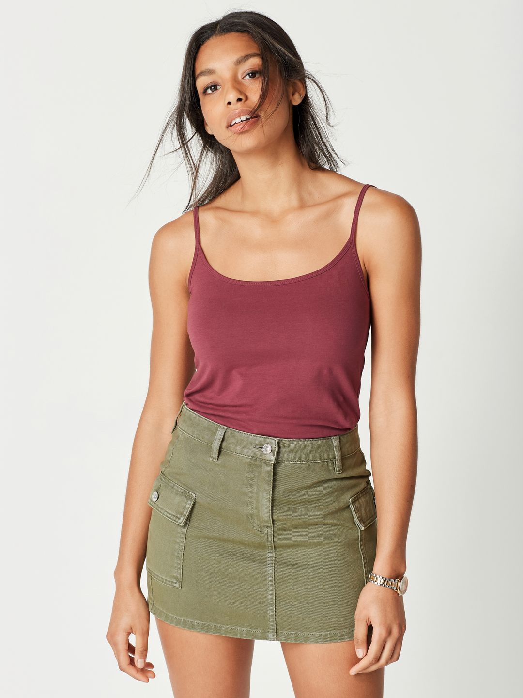 

NEXT Solid Regular Shoulder Straps Top, Maroon