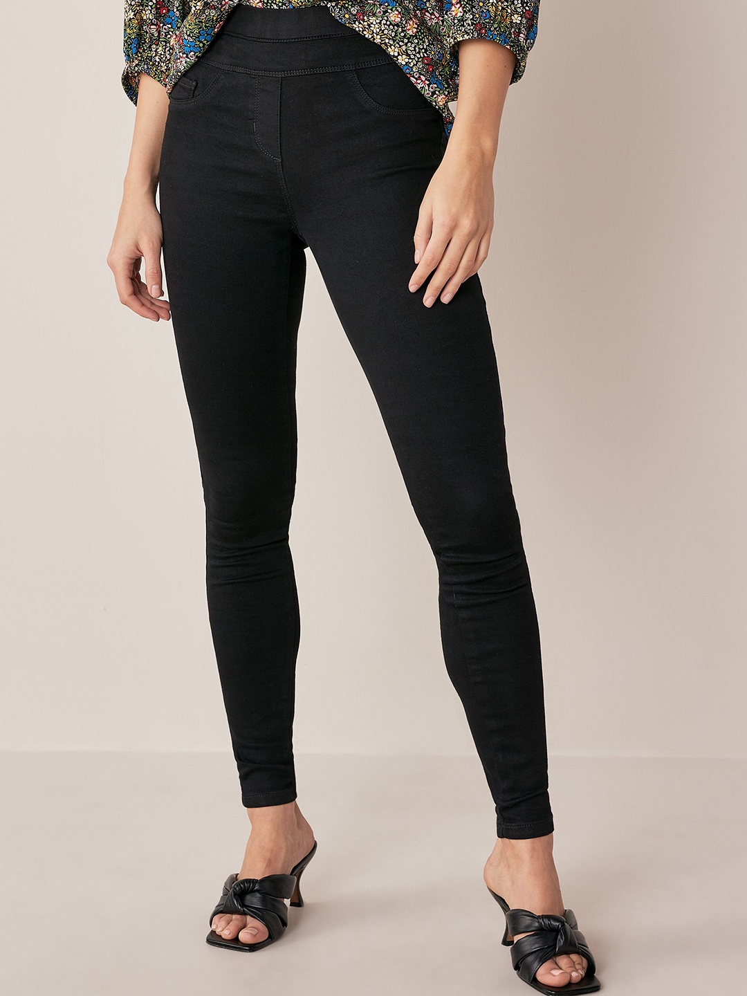 

NEXT Super Stretch Soft Sculpt Denim Treggings, Black