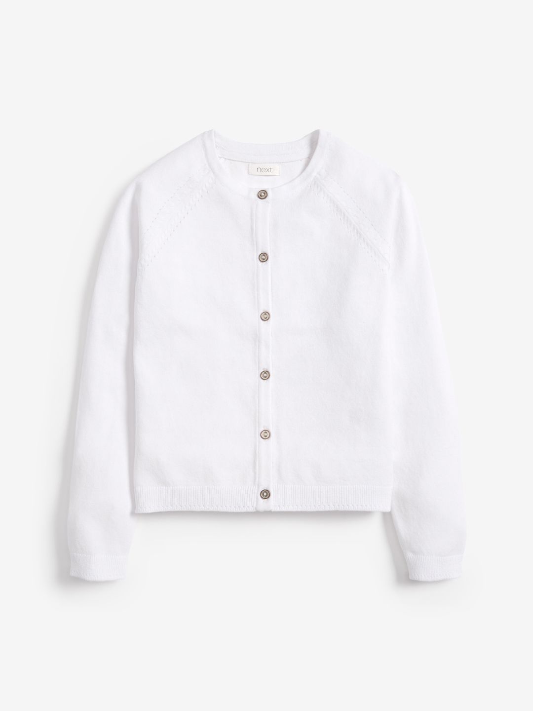 

NEXT Girls Round Neck Cardigan, White