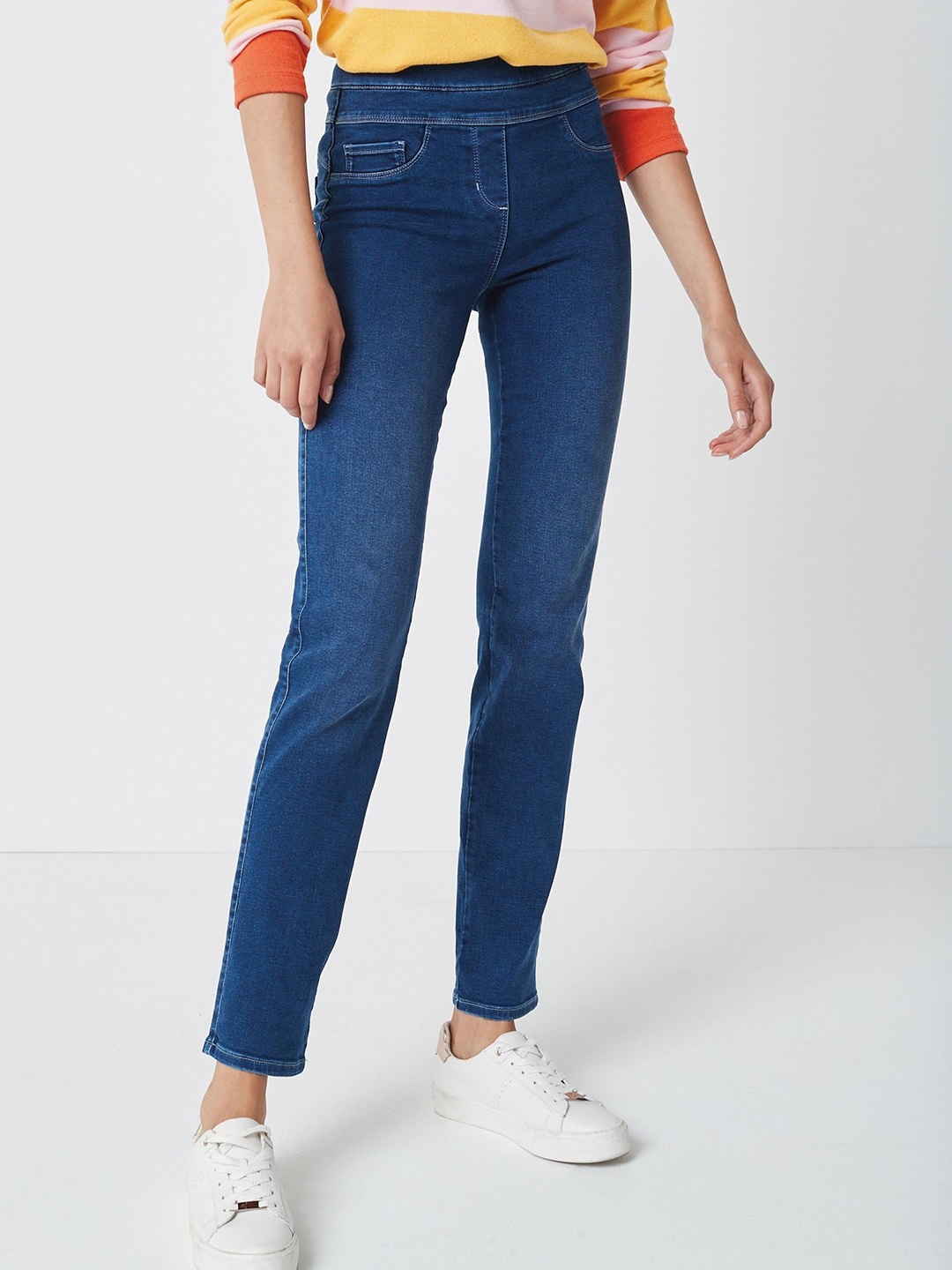 

NEXT Super Stretch Soft Sculpt Denim Treggings, Blue