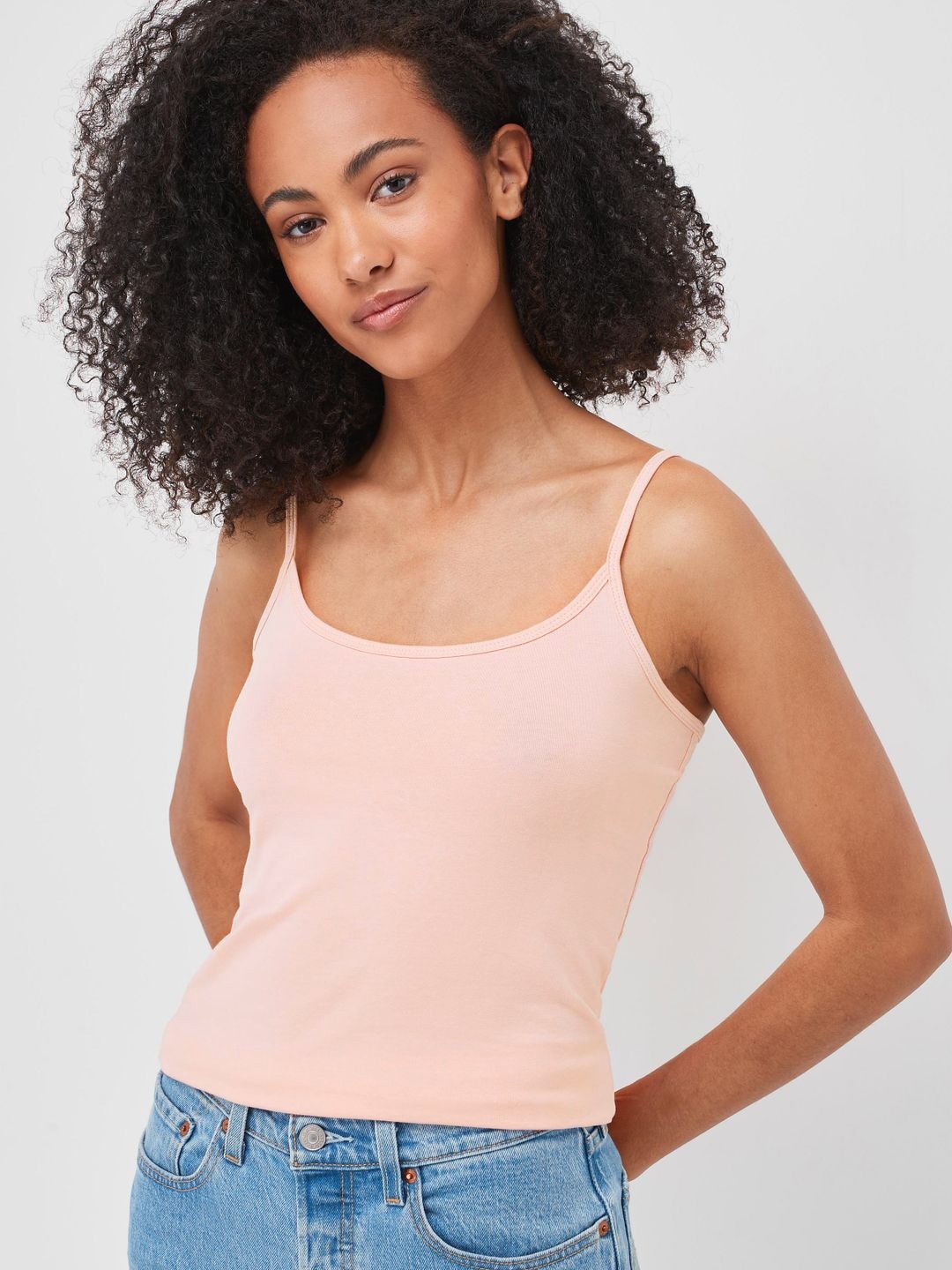 

NEXT Solid Regular Shoulder Straps Top, Pink