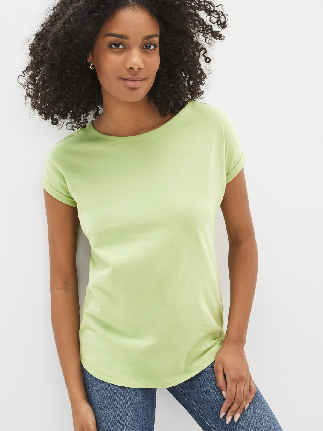 

NEXT Extended Sleeves Pure Cotton T-shirt, Lime green