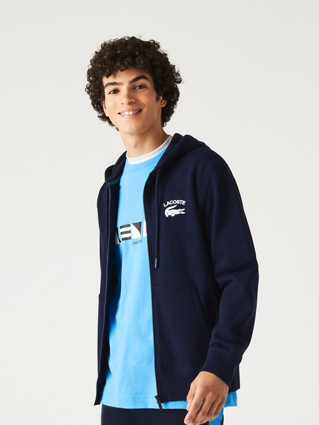 

Lacoste Men Hooded Pure Cotton Sweatshirt, Navy blue