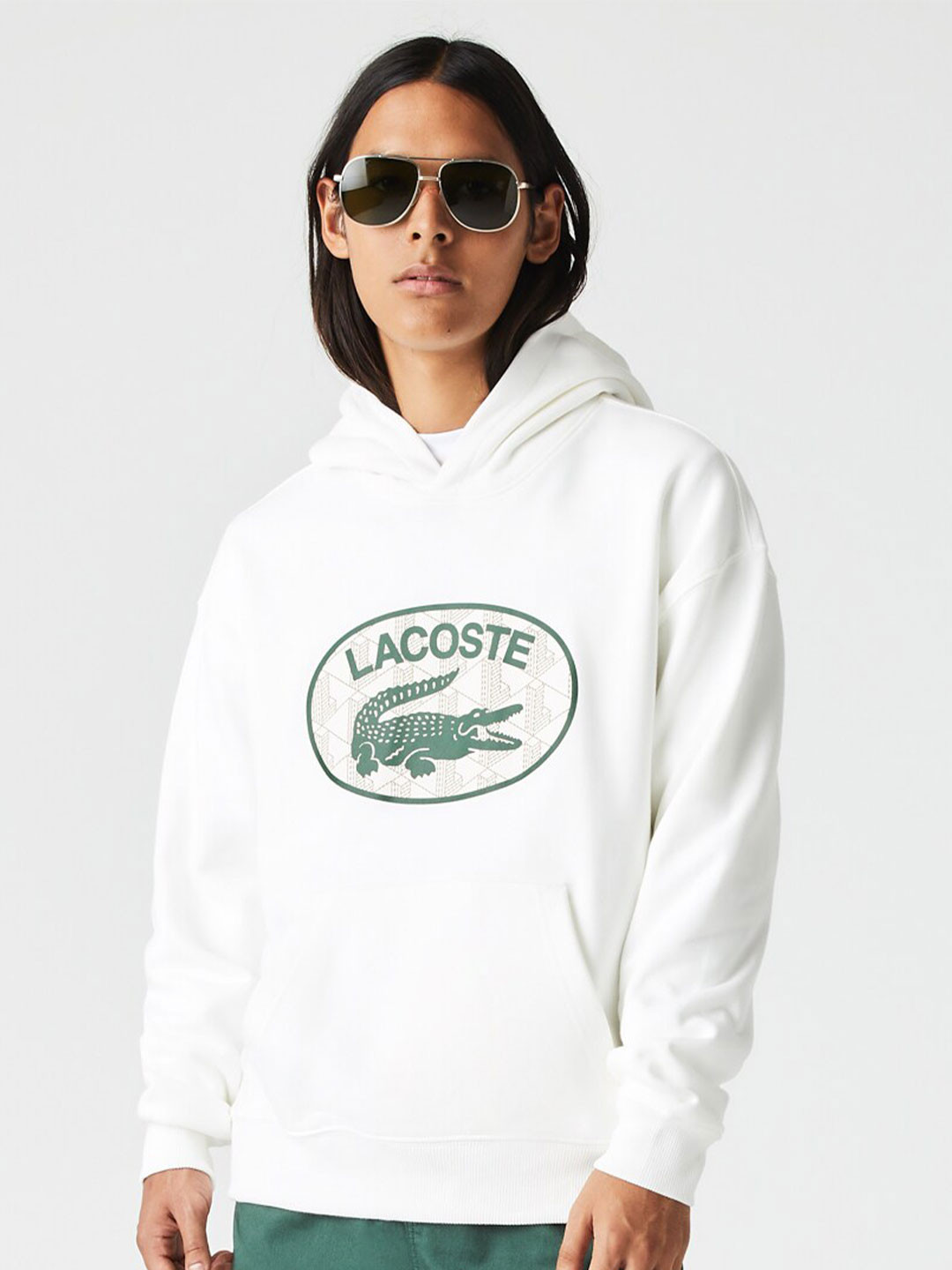 

Lacoste Men Printed Pure Cotton Sweatshirt, White