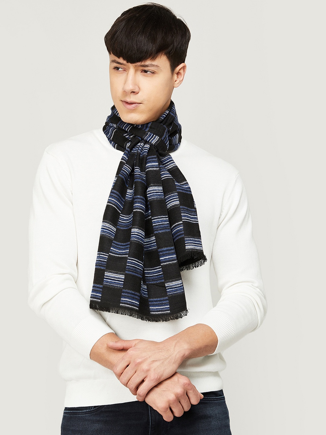 

CODE by Lifestyle Men Cotton Knitted Mufflers, Black