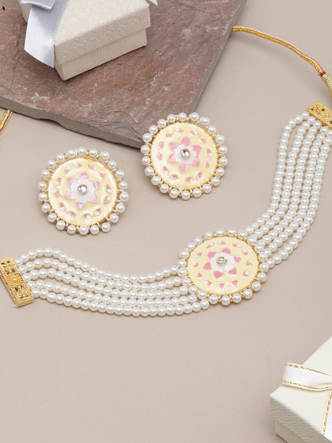 

DIVA WALK Gold-Plated Stone-Studded Jewellery Set