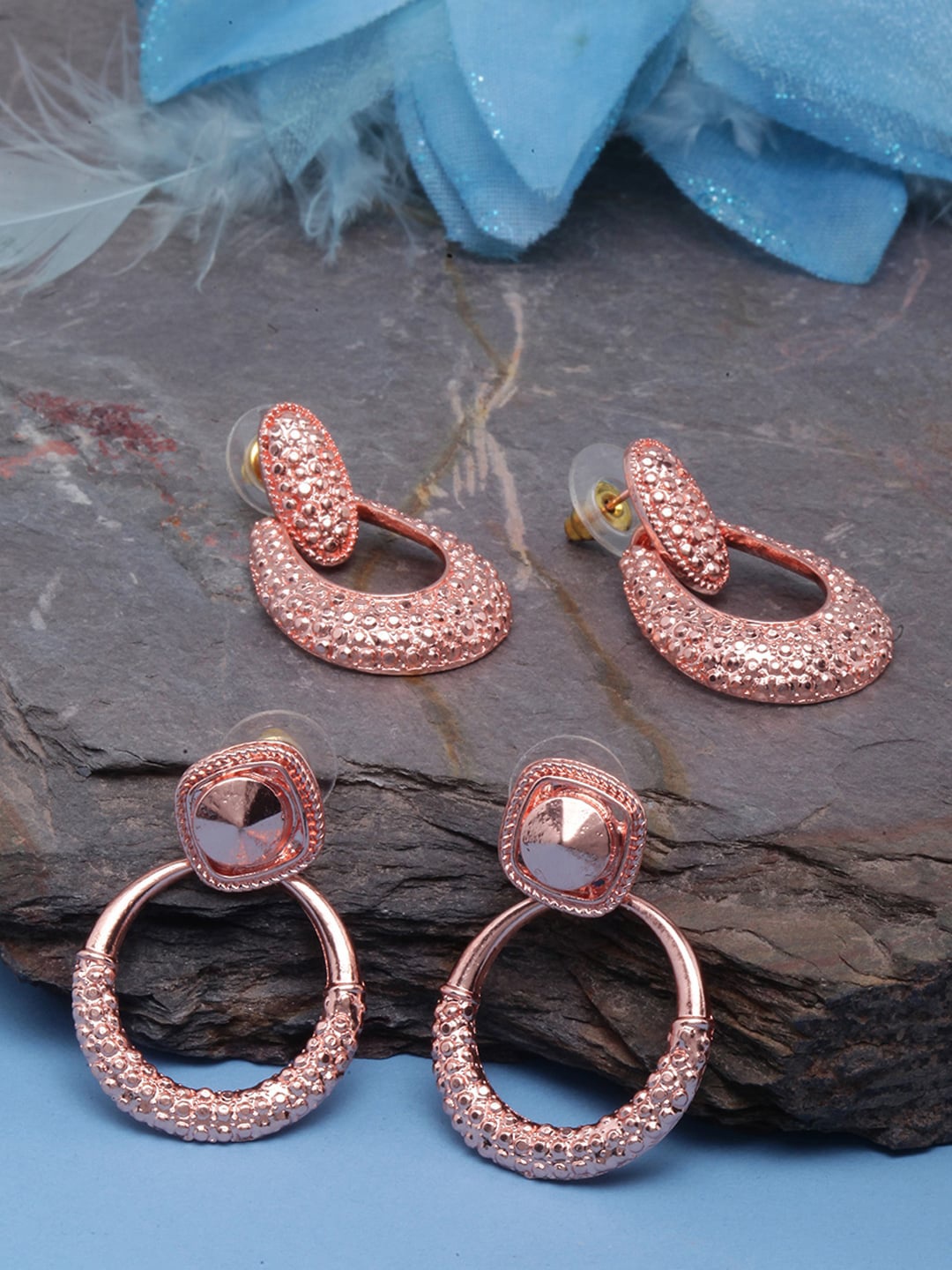 

DIVA WALK Rose Gold Plated Contemporary Drop Earrings