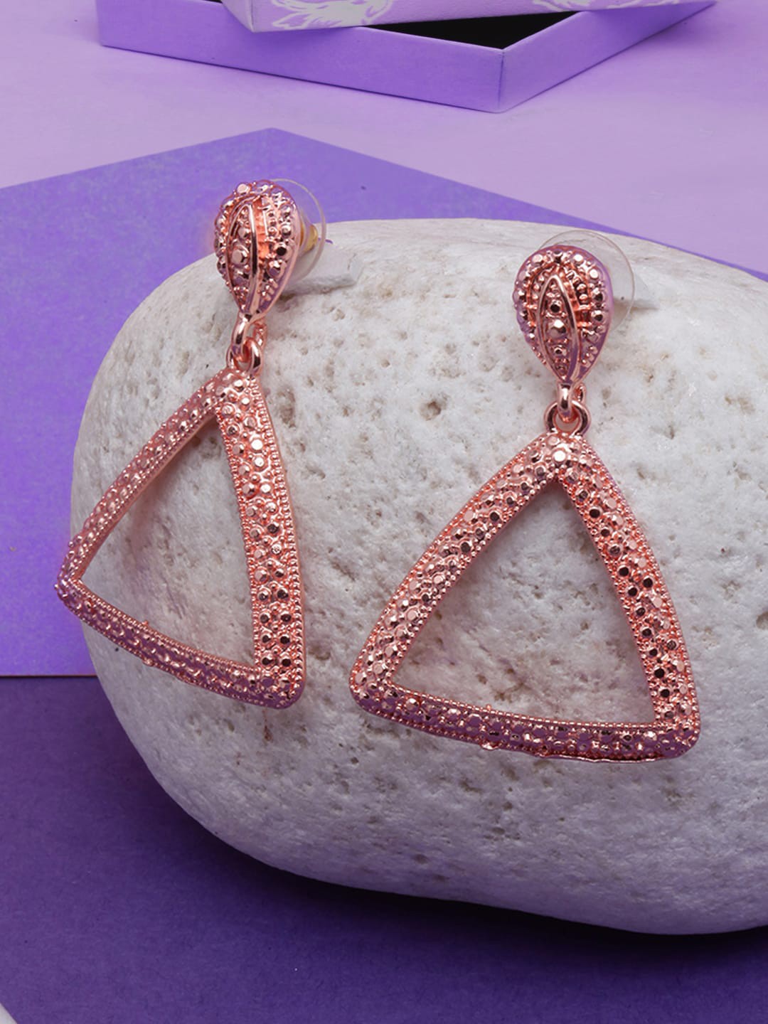 

DIVA WALK Triangular Drop Earrings, Rose gold