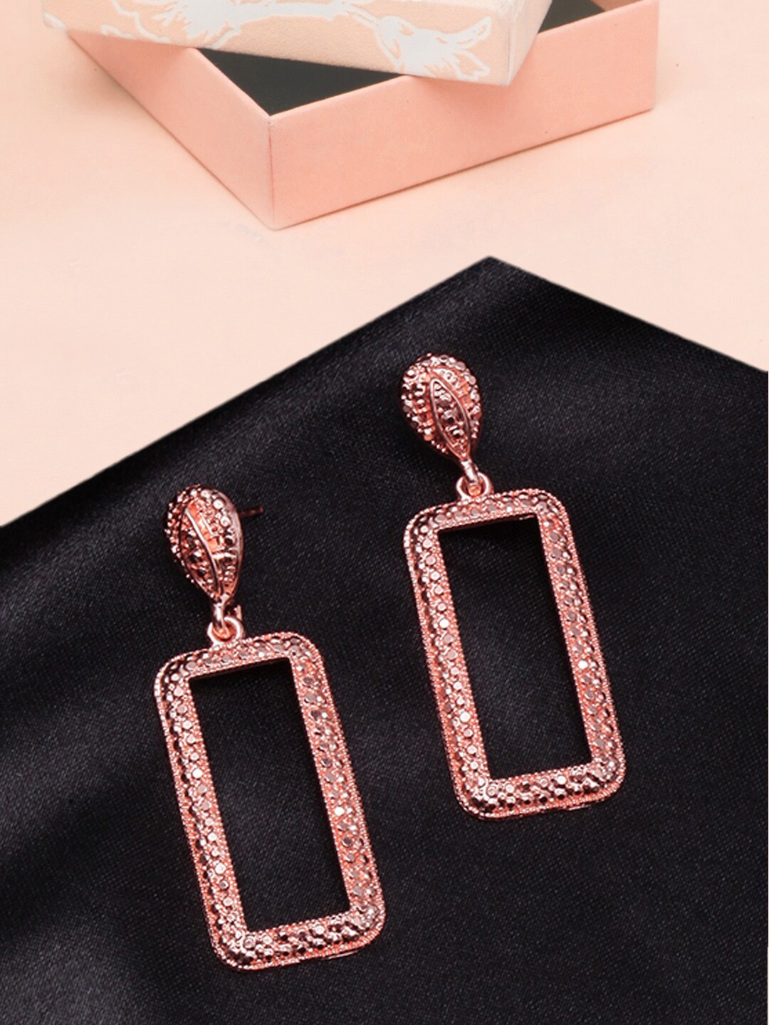 

DIVA WALK Geometric Drop Earrings, Rose gold