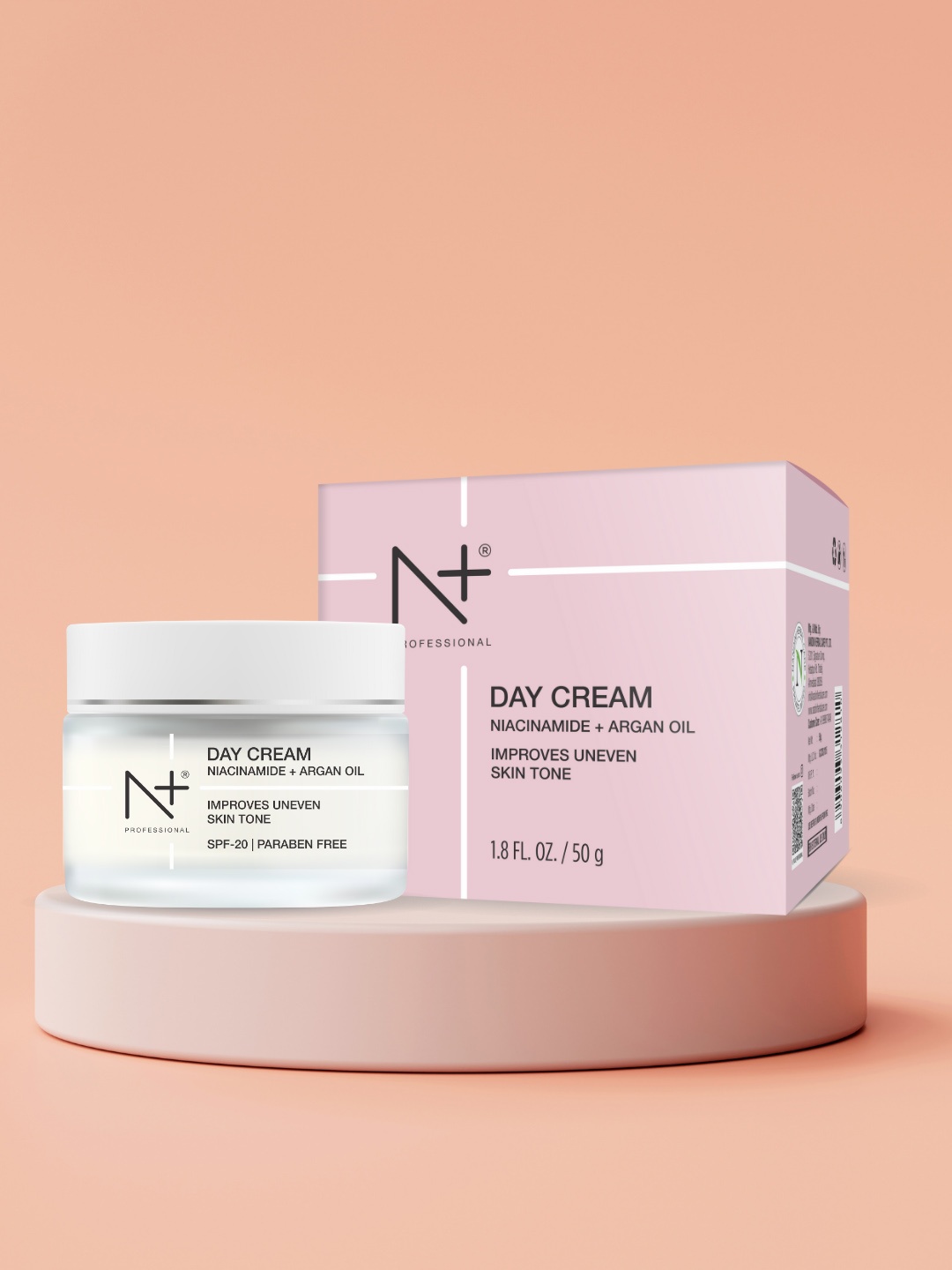 

N Plus Professional Niacinamide & Argan Oil Day Cream With Spf 20 50g, Peach