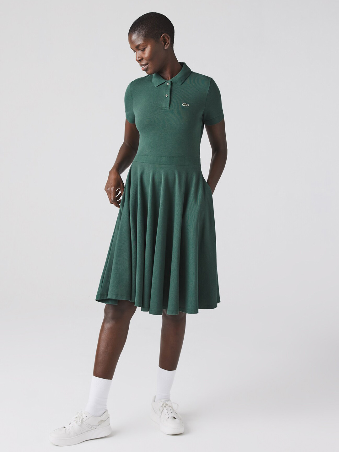 

Lacoste Midi Cotton Dress, Green
