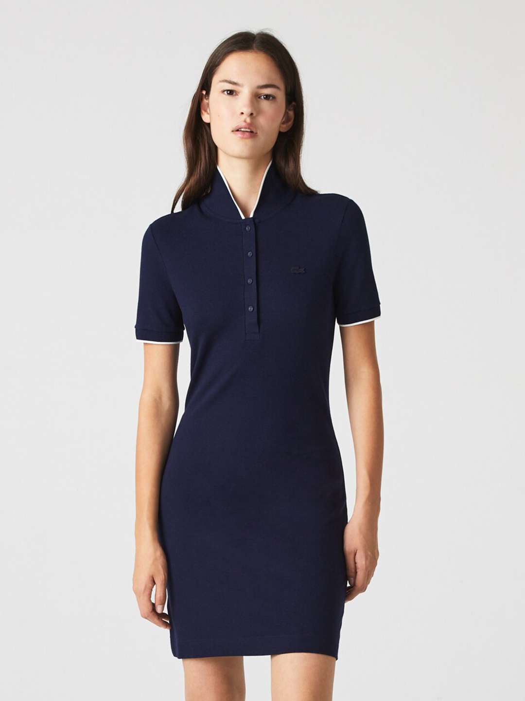 

Lacoste Striped Neck Sheath Dress, Navy blue