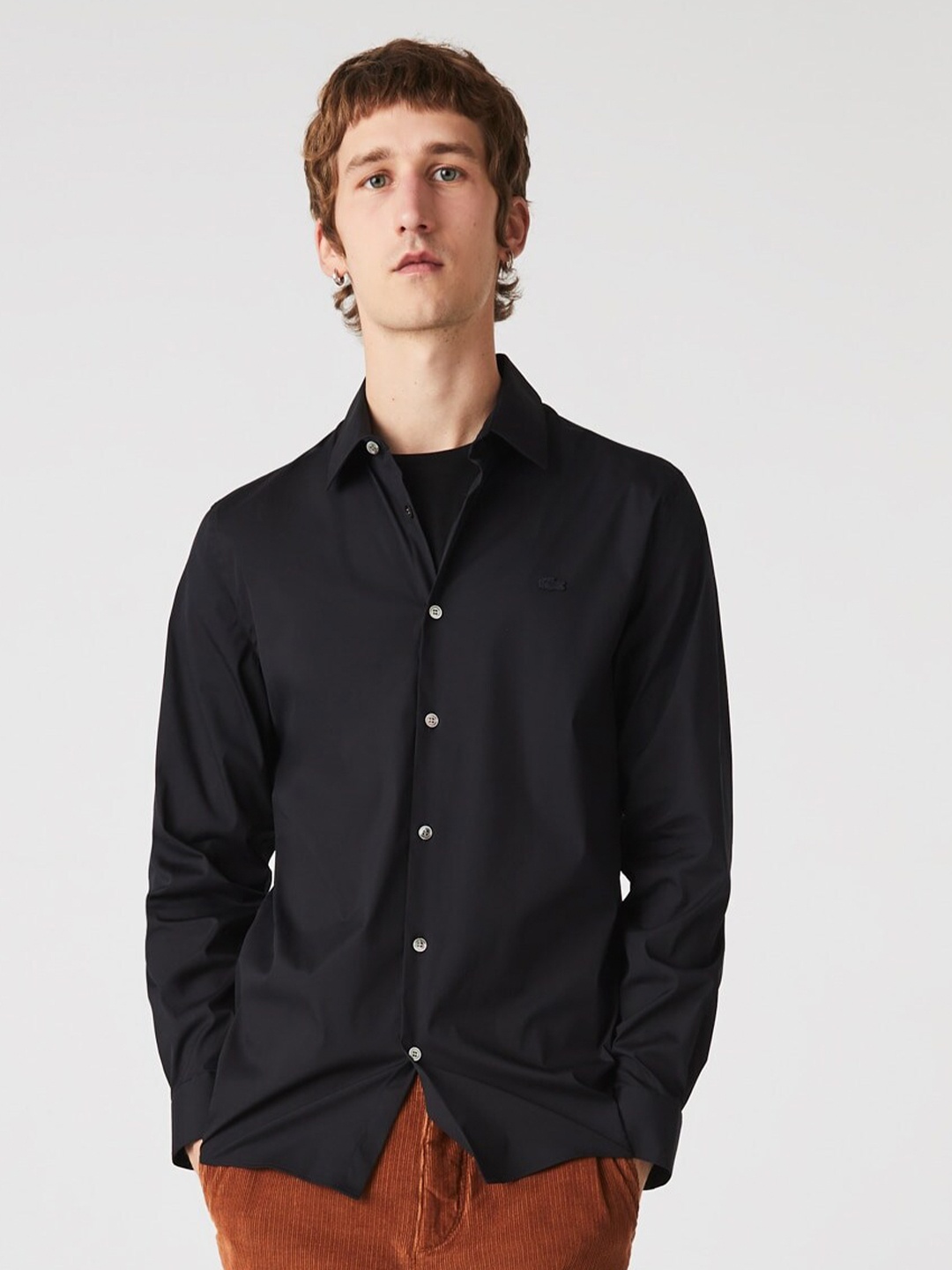 

Lacoste Men Slim Fit Casual Shirt, Black