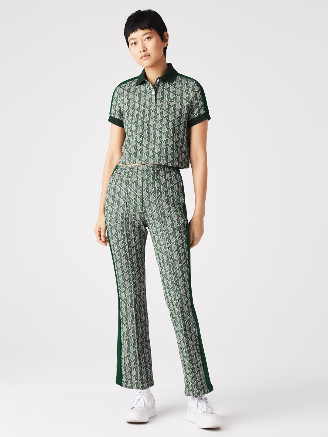

Lacoste Women Printed Boot Cut Track Pant, Green