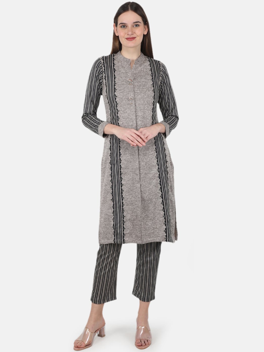 

Monte Carlo Printed Kurta with Trousers, Beige