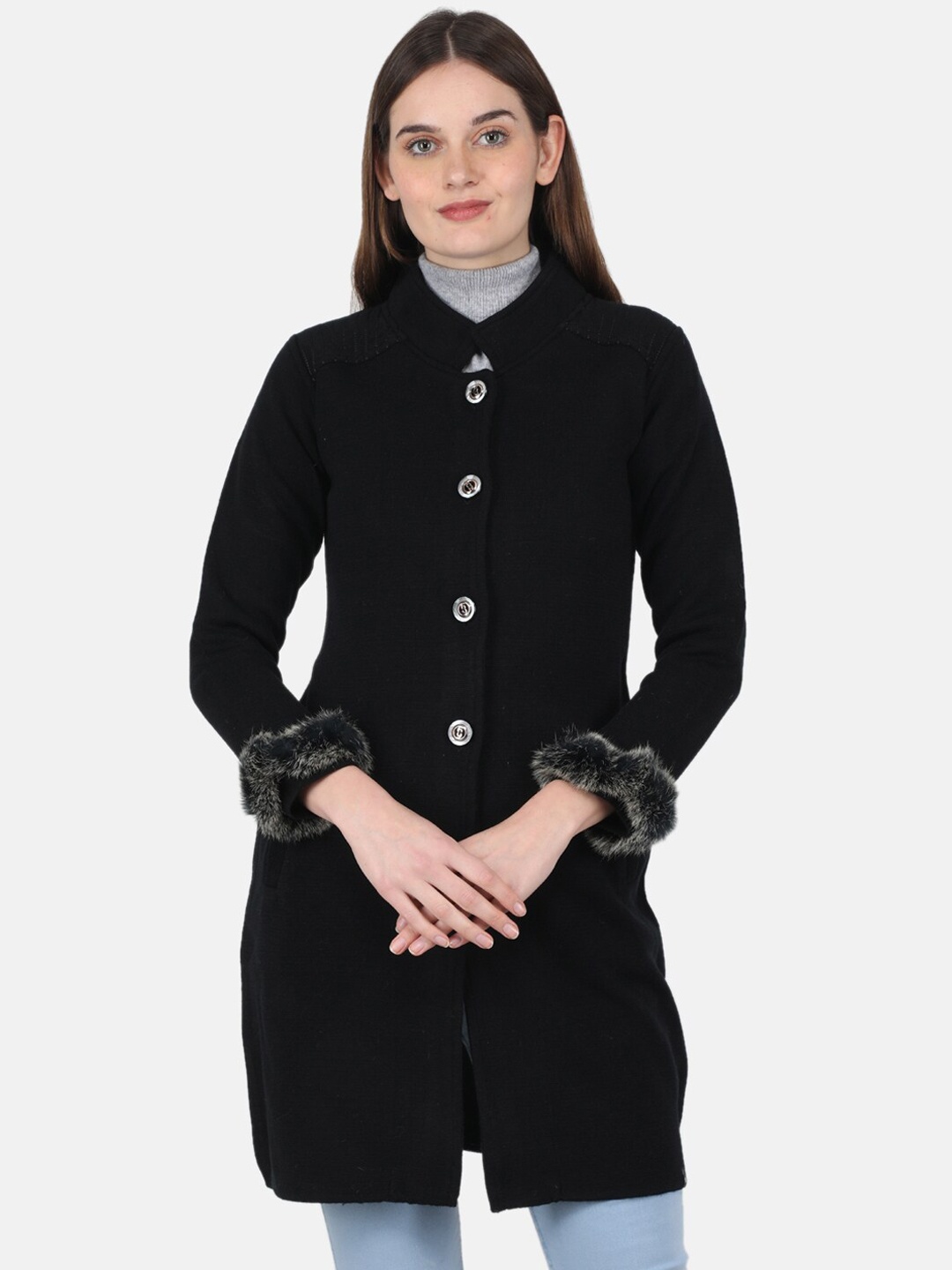 

Monte Carlo Women Regular Fit Longline Over Coat, Black