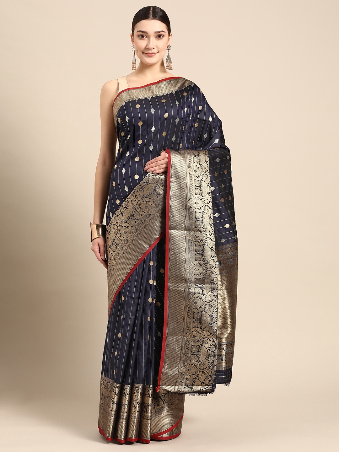 

ZARI Woven Design Zari Art Silk Saree, Blue