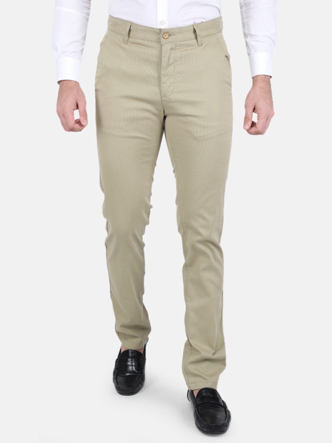 

Monte Carlo Men Smart Slim Fit Trousers, Khaki