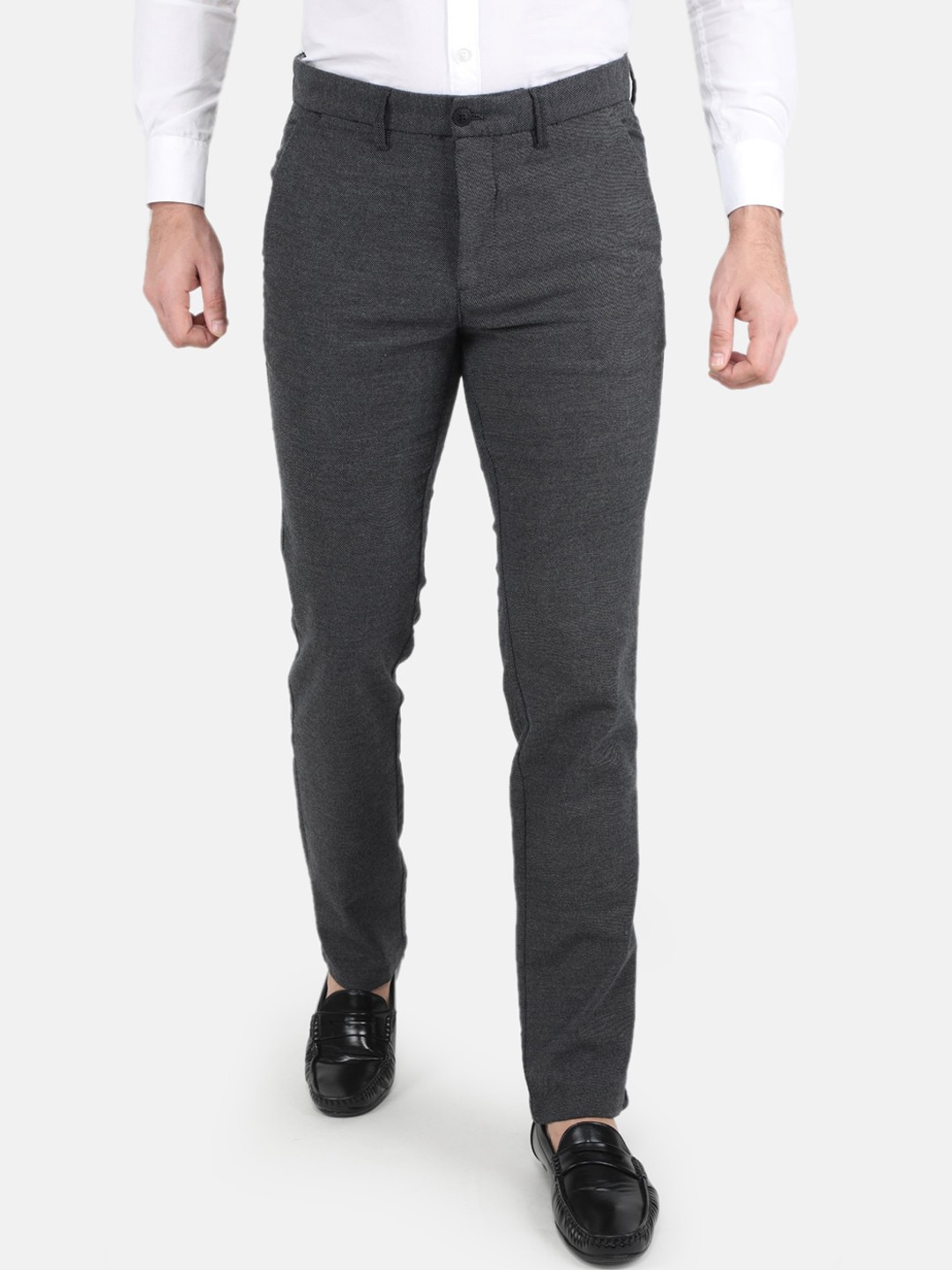 

Monte Carlo Men Smart Slim Fit Trousers, Green