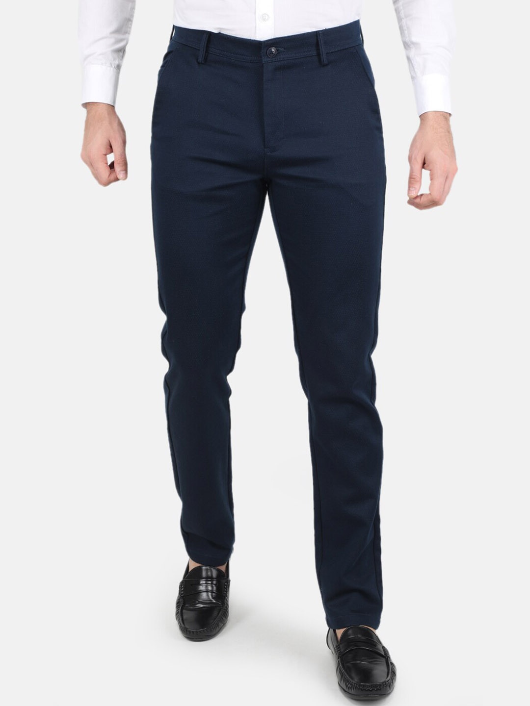 

Monte Carlo Men Smart Slim Fit Trousers, Blue