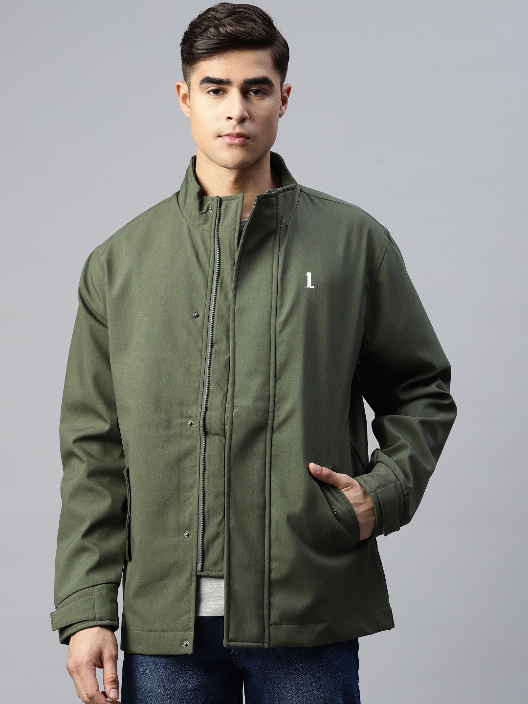 

Pierre Carlo Men Solid Sporty Jacket, Olive