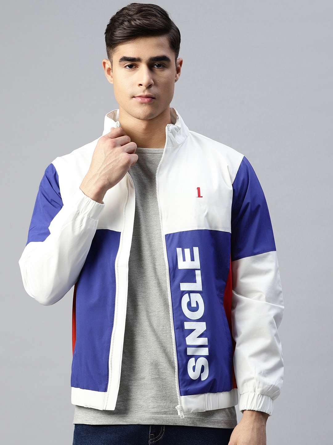 

Pierre Carlo Men Colourblocked Sporty Jacket, Blue