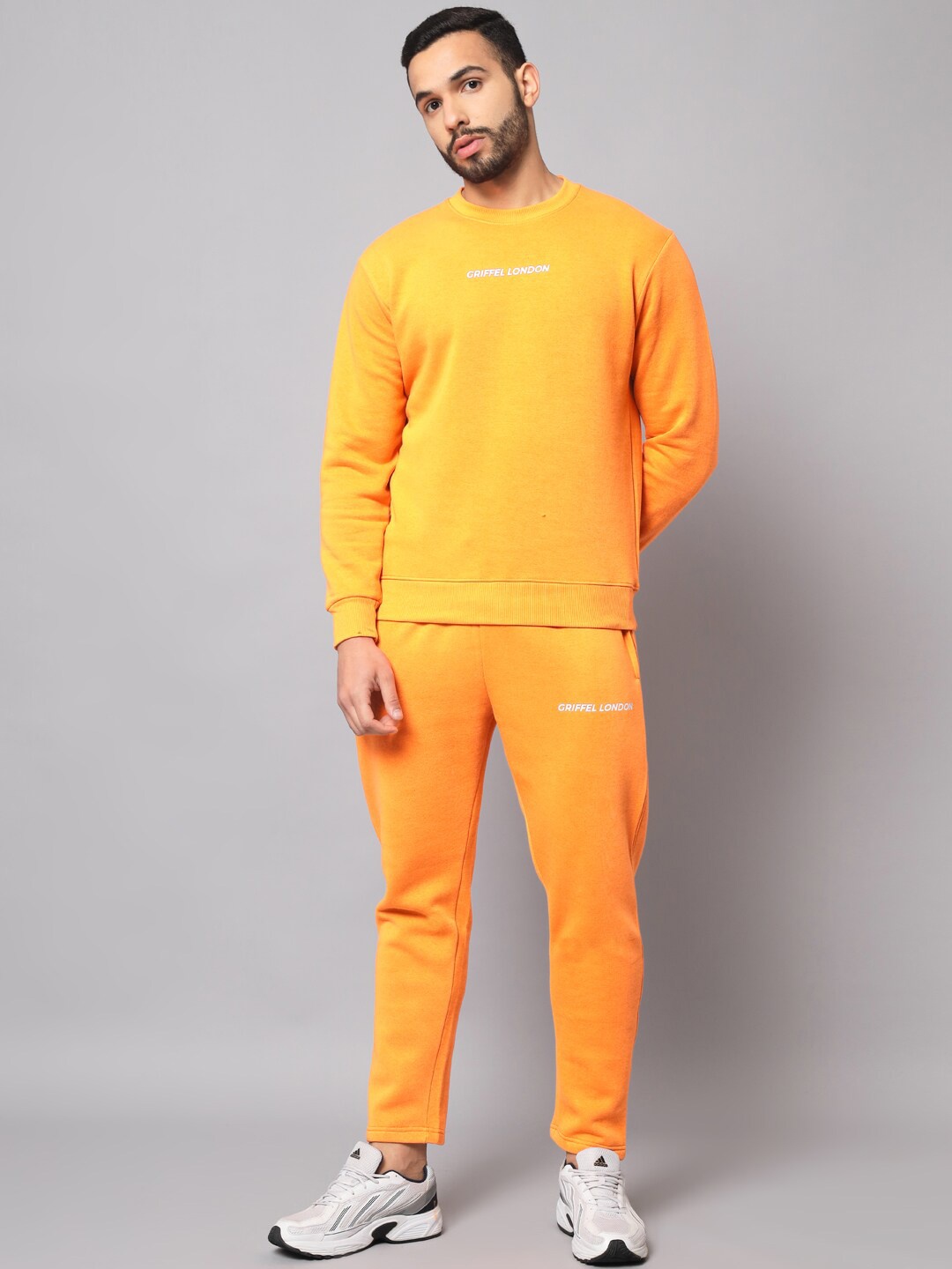 

GRIFFEL Men Round Neck Tracksuit, Orange