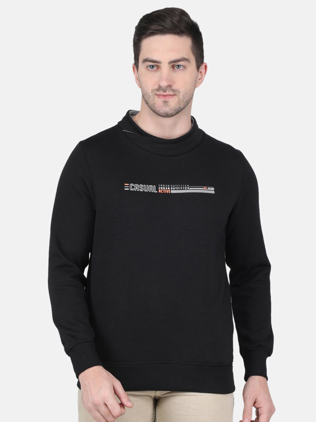 

Monte Carlo Men Printed Long Sleeves Pullover, Black