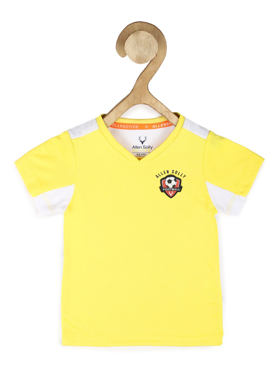 

Allen Solly Junior Boys Colourblocked V-Neck Applique T-shirt, Yellow