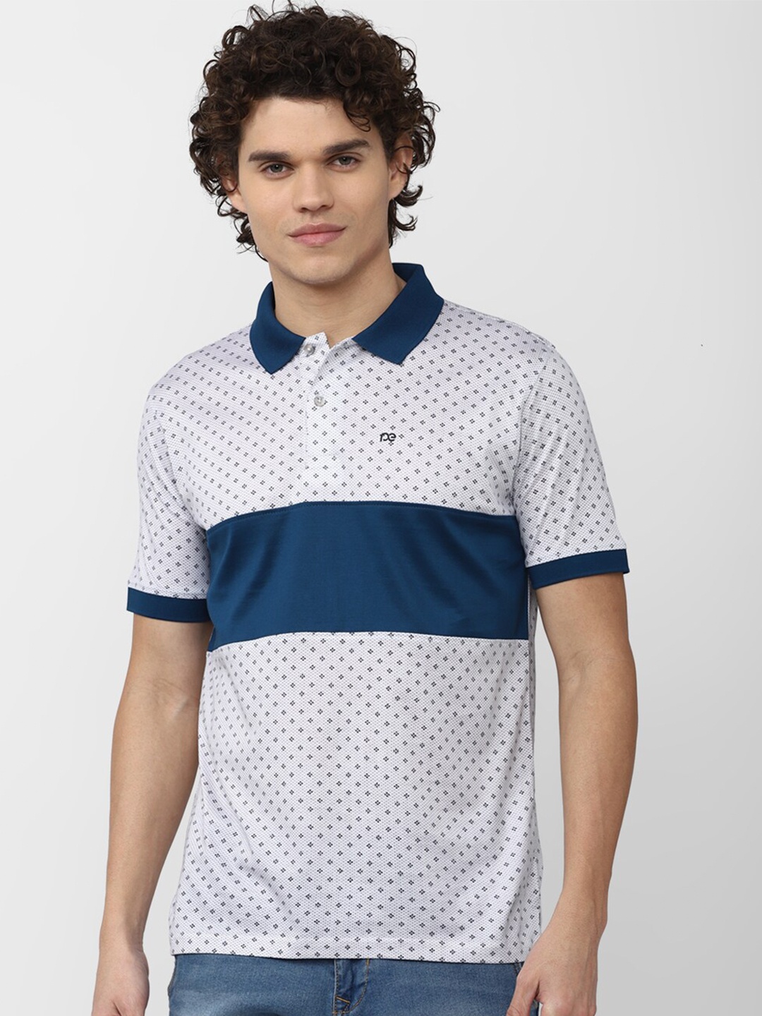 

Peter England Casuals Men Printed Polo Collar T-shirt, White
