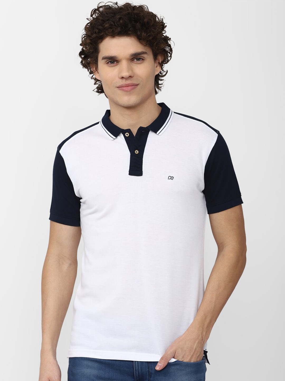 

Peter England Casuals Men Polo Collar Slim Fit T-shirt, White