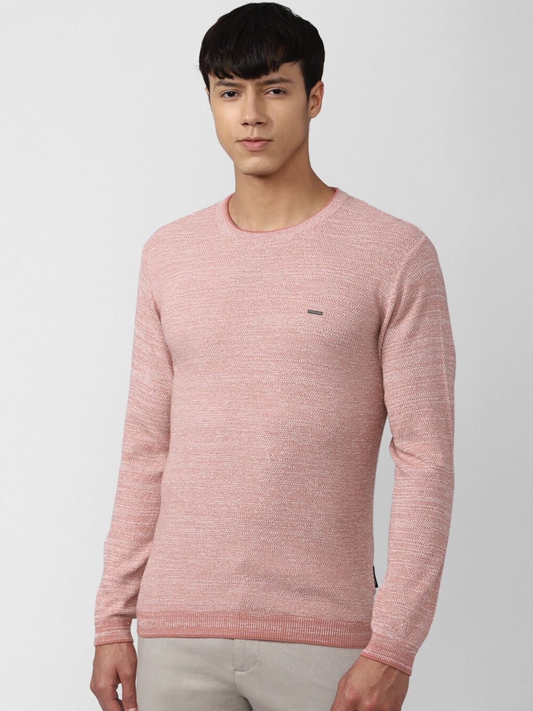 

V Dot Men Slim Fit Cotton T-shirt, Peach