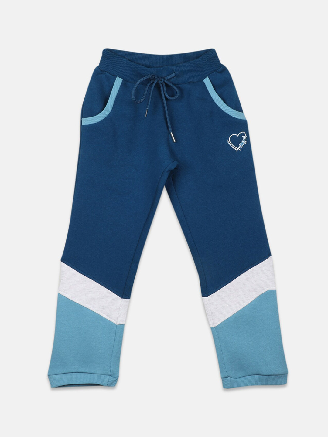 

Monte Carlo Girls Colourblocked Cotton Lounge Pant, Navy blue