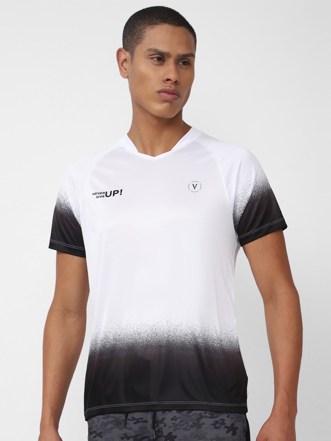 

Van Heusen Flex Men White V-Neck Slim Fit Sports T-shirt