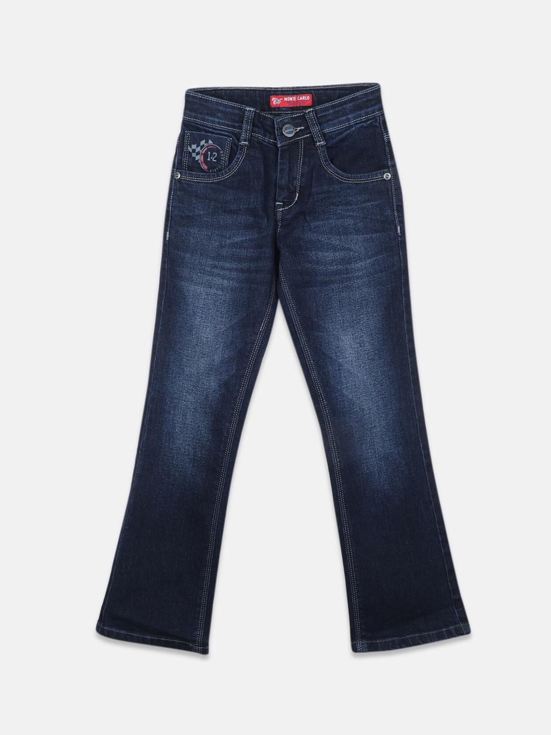 

Monte Carlo Boys Bootcut Light Fade Stretchable Jeans, Blue