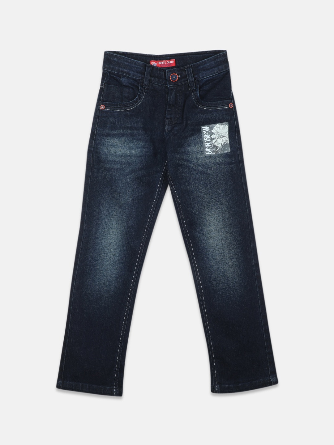 

Monte Carlo Boys Cotton Light Fade Stretchable Jeans, Blue
